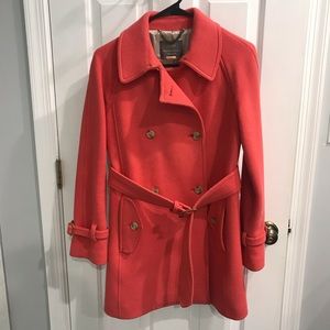 Jcrew Coral Stadium Cloth Wool Coat